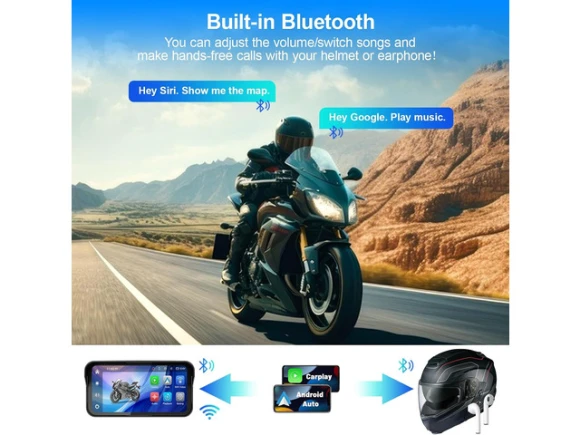 Motorcycle CarPlay and GPS Navigation System — Car Infotainment System, Trisvision