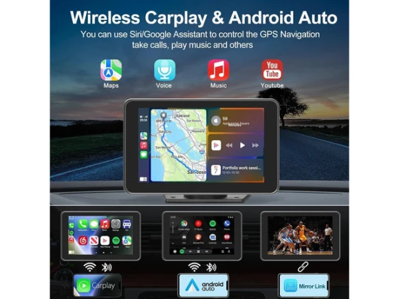 Portable Car Stereo — Car Infotainment System, Trisvision