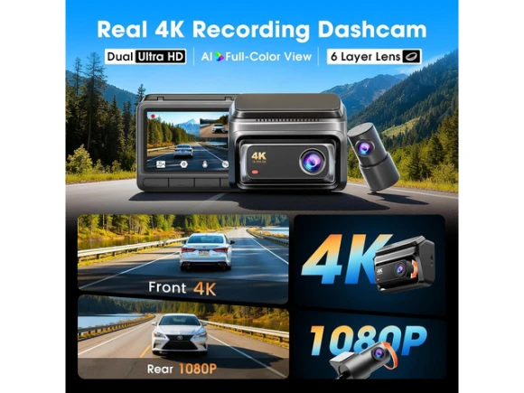 4K Front-and-Rear Dash Camera — Dash Cam, DDPAI