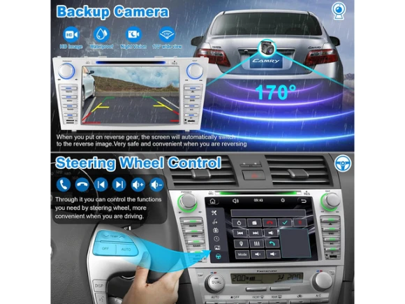 8-Inch Car Radio / Head Unit for Toyota Camry, 2006–2011 — Car Infotainment System, Trisvision