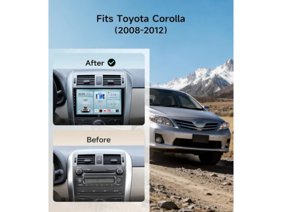 9-Inch Android 13 Car Stereo for Toyota Corolla (2008–2012) — Car Infotainment System, Trisvision