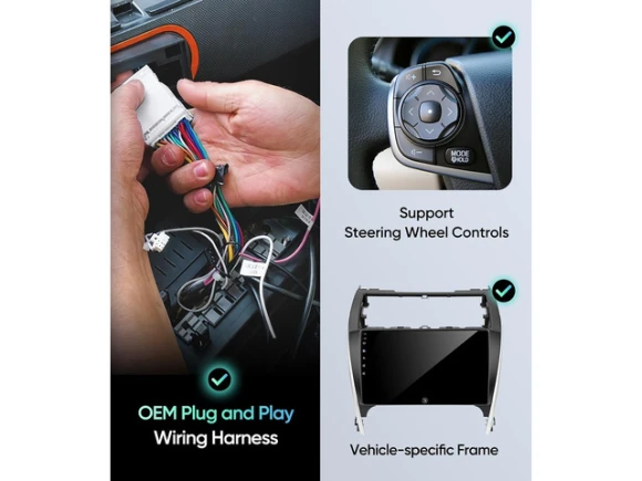Car stereo radio with 1080P backup camera for Toyota Camry 2012, 2013, and 2014 — Car Infotainment System, Trisvision