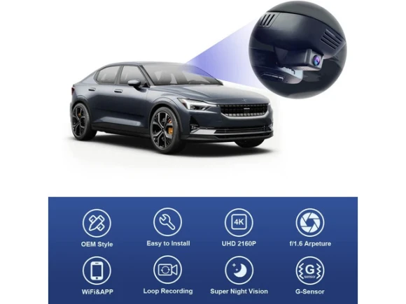 Dash Cam for Polestar 2 2021–2026 Peformance Plus Launch Edition with 64GB Card — Dash Cam, Fitcamx