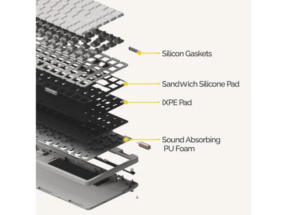 Flow Lite 84-Key 75% Low-Profile Mechanical Keyboard — Bluetooth Keyboard, Trisvision
