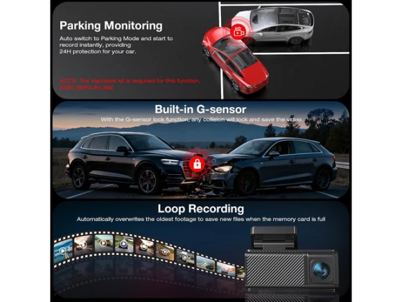 Front and Rear Dash Camera, 4K+2.5K, 2-Channel — Dash Cam, Trisvision