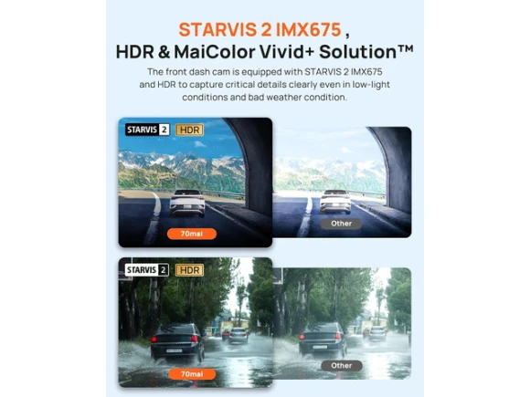 Front and Rear Dash Camera with 64GB Card — Dash Cam, 70mai