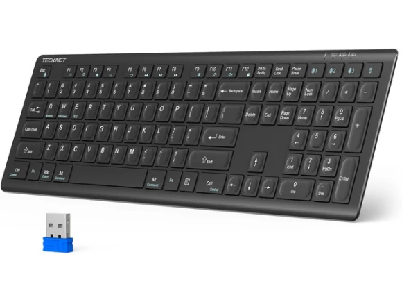 Full-Size Ultra-Slim Wireless Keyboard — Bluetooth Keyboard, TECKNET