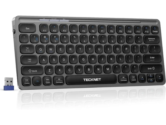 Gray Wireless Keyboard — Bluetooth Keyboard, TECKNET