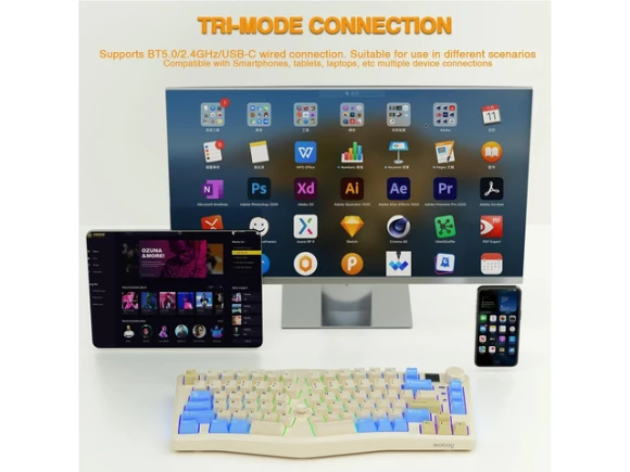 Wireless mechanical keyboard — Bluetooth Keyboard, LEOBOG