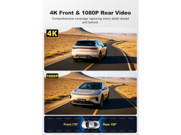 4K+1080P Front and Rear Dash Camera — Dash Cam, JOMISE