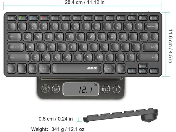 Bluetooth Keyboard with Media Hotkeys — Bluetooth Keyboard, Arteck
