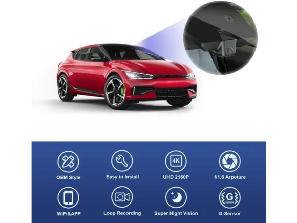 Dash Cam for Kia EV6 2022–2025, 64GB Card — Dash Cam, Fitcamx