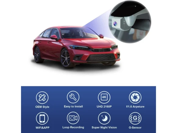 Dash Camera for Honda Civic 2022-2026 & Type R Si — Dash Cam, Fitcamx