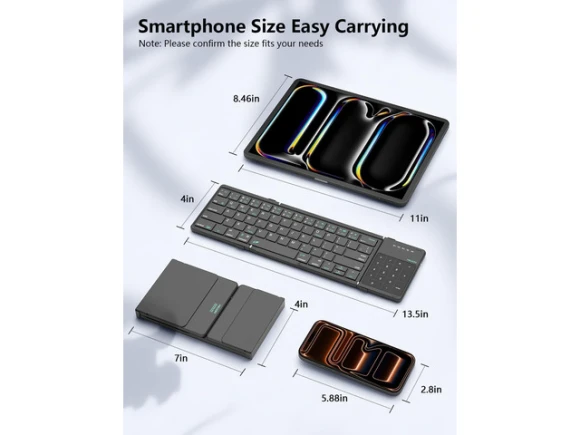 Foldable Bluetooth Keyboard, Black — Bluetooth Keyboard, NILLKIN