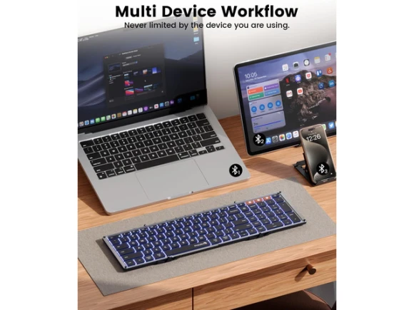 Foldable Bluetooth Keyboard, True Full Size — Bluetooth Keyboard, ProtoArc