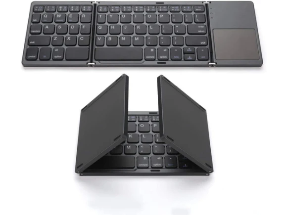 Foldable Wireless Keyboard with Touchpad, Space Gray — Bluetooth Keyboard, SUNIVISION