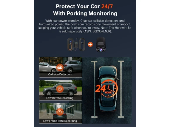 Front and Rear Dash Camera, 4K Ultra HD + 1080P — Dash Cam, SUNIVISION
