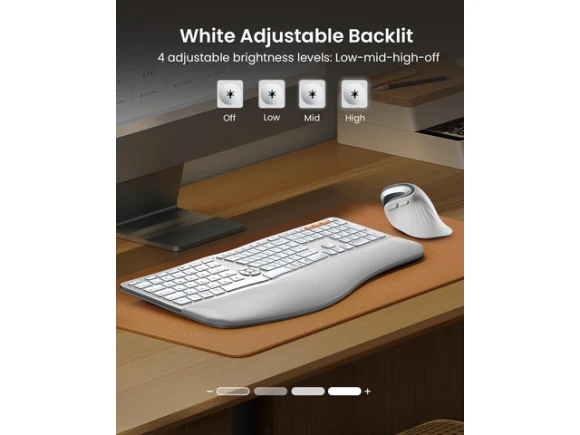 Full-Size Ergonomic Split Keyboard — Bluetooth Keyboard, ProtoArc