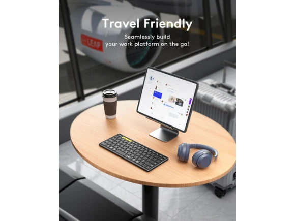 Full-Size Foldable Bluetooth Keyboard with PU Leather Cover — Bluetooth Keyboard, Samsers