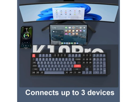 Full-Size Mechanical Keyboard with Red Switches — Bluetooth Keyboard, Keychron