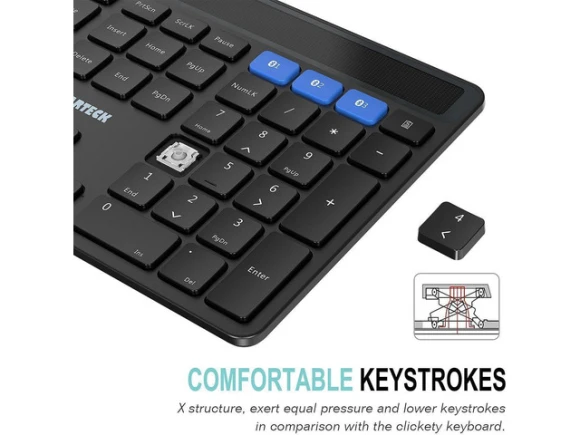 Full-Size Solar Bluetooth Keyboard — Bluetooth Keyboard, Arteck