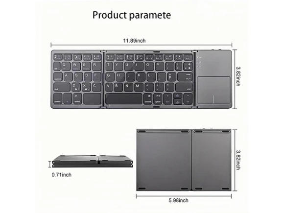Grey Foldable Bluetooth Keyboard — Bluetooth Keyboard, Guiheng