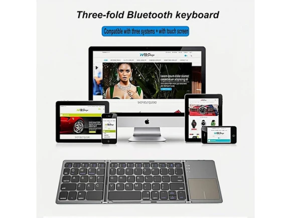 Grey Foldable Bluetooth Keyboard — Bluetooth Keyboard, Guiheng