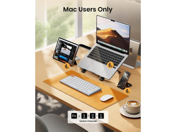Wireless Keyboard, White Silver — Bluetooth Keyboard, ProtoArc