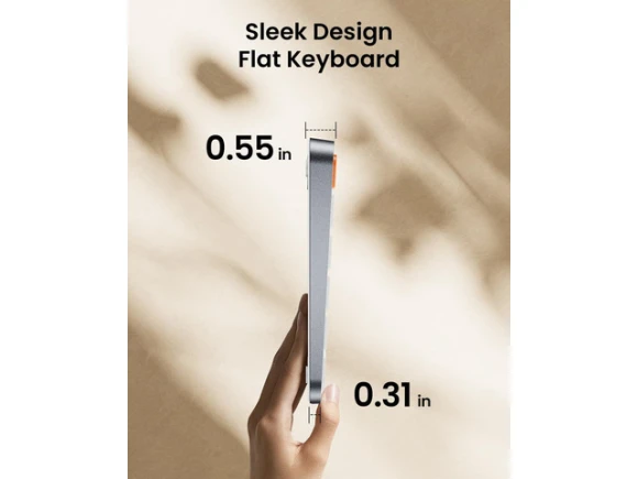 Wireless Keyboard, White Silver — Bluetooth Keyboard, ProtoArc