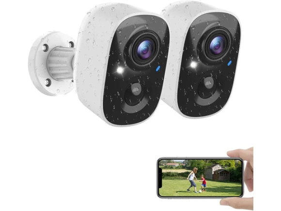 2K Battery-Powered Security Camera, 2 Pack — Security Camera, SUNIVISION