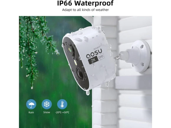 2K Wireless Outdoor Security Camera — Security Camera, AOSU