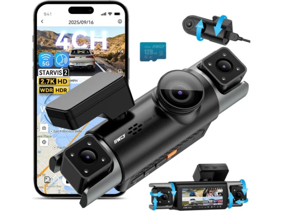 4-Channel Dash Camera with 128GB Card — Dash Cam, SUNIVISION