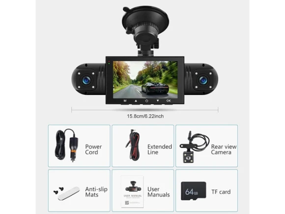 4-Channel Dash Camera with 64GB Card — Dash Cam, SUNIVISION