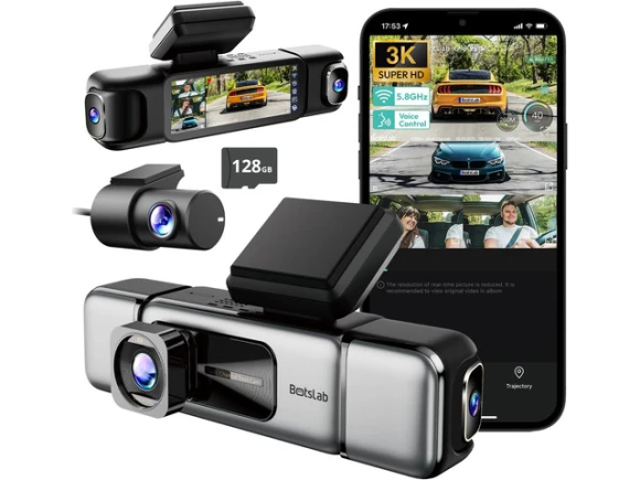 4-Channel Dash Camera with Free 128GB Card Included — Dash Cam, SUNIVISION