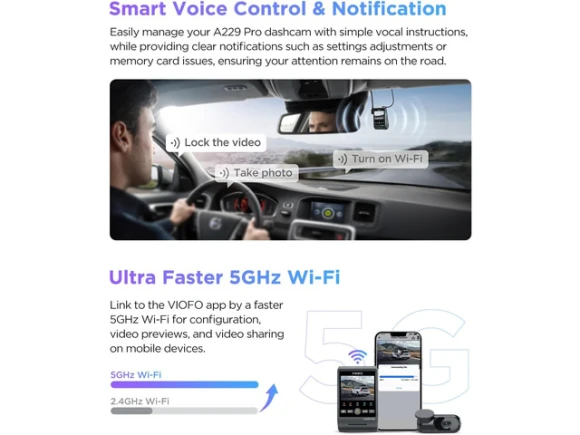 4K Front and 2K Rear Dash Cam — Dash Cam, VIOFO