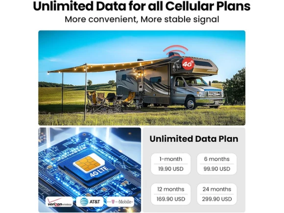 Cellular Security Camera with Unlimited Data Plan, US Version — Security Camera, SOLIOM