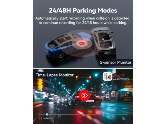 Dash Camera with 4K Front and 1080P Rear Cameras, 32GB Card — Dash Cam, REDTIGER
