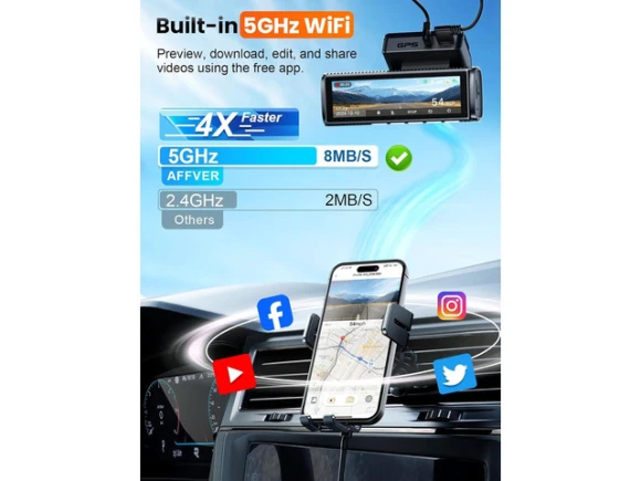Front-and-rear dash camera with 64GB card — Dash Cam, SUNIVISION
