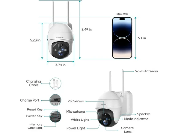 Outdoor Security Camera — Security Camera, ZUMIMALL
