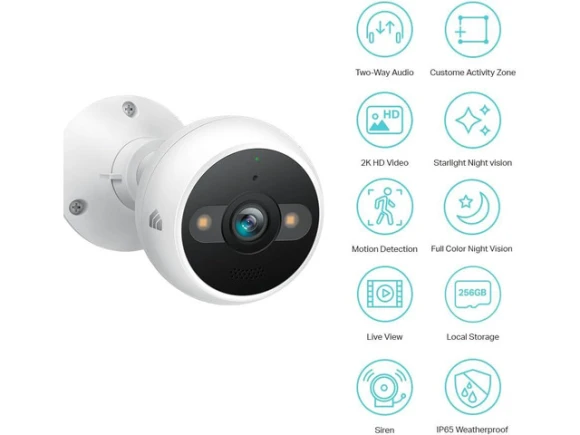 Outdoor Wired 2K QHD Security Camera — Security Camera, Kasa