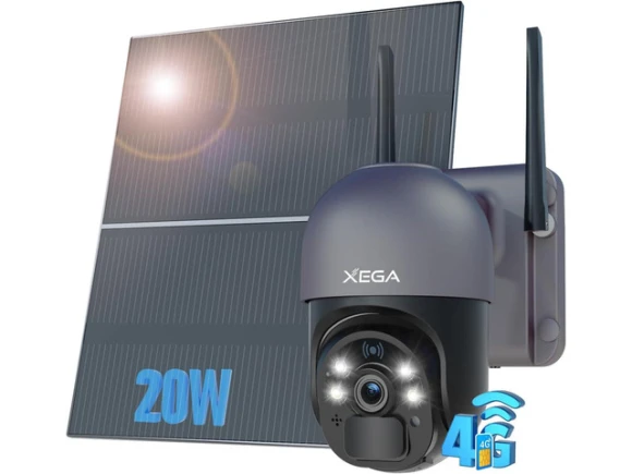 Cellular Security Camera with 20W Solar Panel — Security Camera, Xega