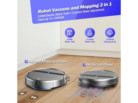 Robot Vacuum and Mop Combo — Robot Vacuum, SUNIVISION