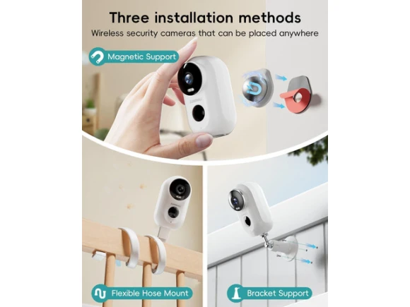 Solar-Powered Wireless Outdoor Security Camera — Security Camera, ZUMIMALL