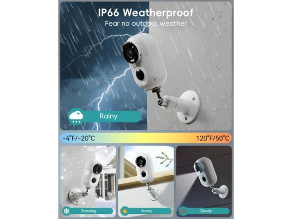 Solar-Powered Wireless Outdoor Security Camera — Security Camera, ZUMIMALL