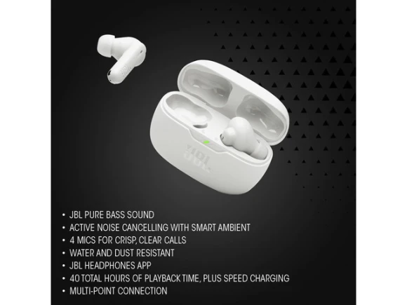 True Wireless Noise-Cancelling Earbuds — Wireless Earbuds, JBL