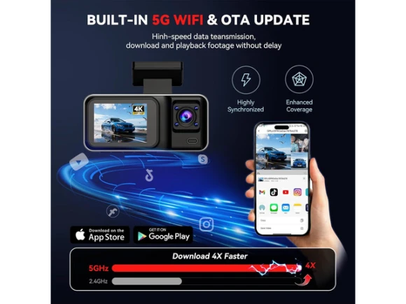 3-Channel Dash Camera — Dash Cam, Trisvision