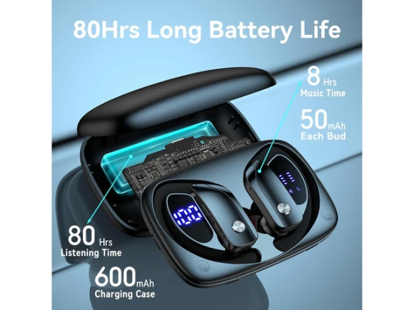 Black Wireless Earbuds — Wireless Earbuds, BMANI