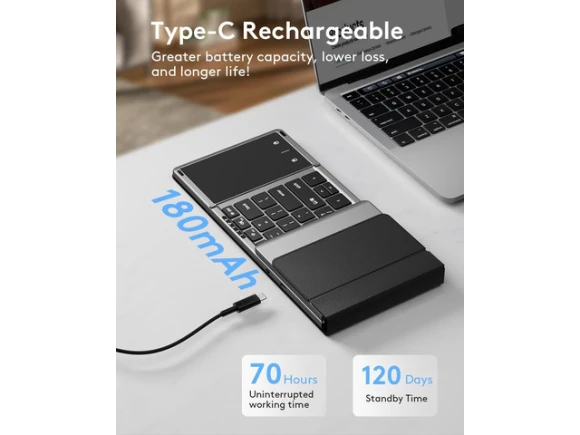 Foldable Bluetooth Keyboard with Touchpad — Bluetooth Keyboard, Samsers