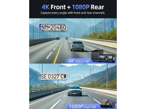 Front and Rear Dash Camera with 4K/1080P Recording — Dash Cam, WESTWAY