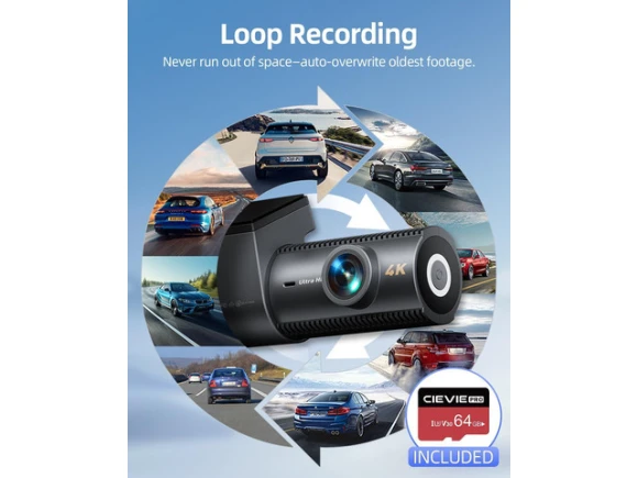 Front-and-Rear Dash Camera with 64GB SD Card — Dash Cam, Trisvision